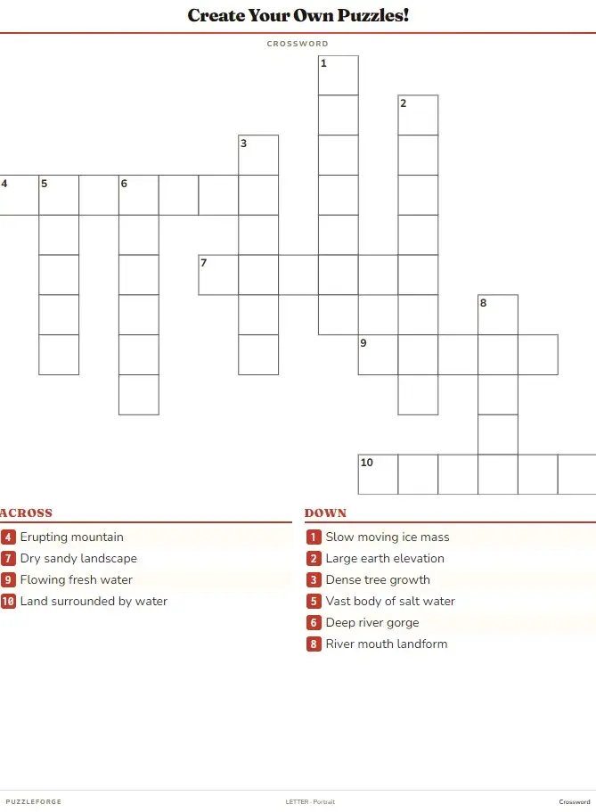 PuzzleForge crossword output